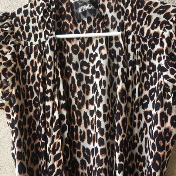 Reformation Leopard Print Oyster Dress Size S - Picture 10 of 15